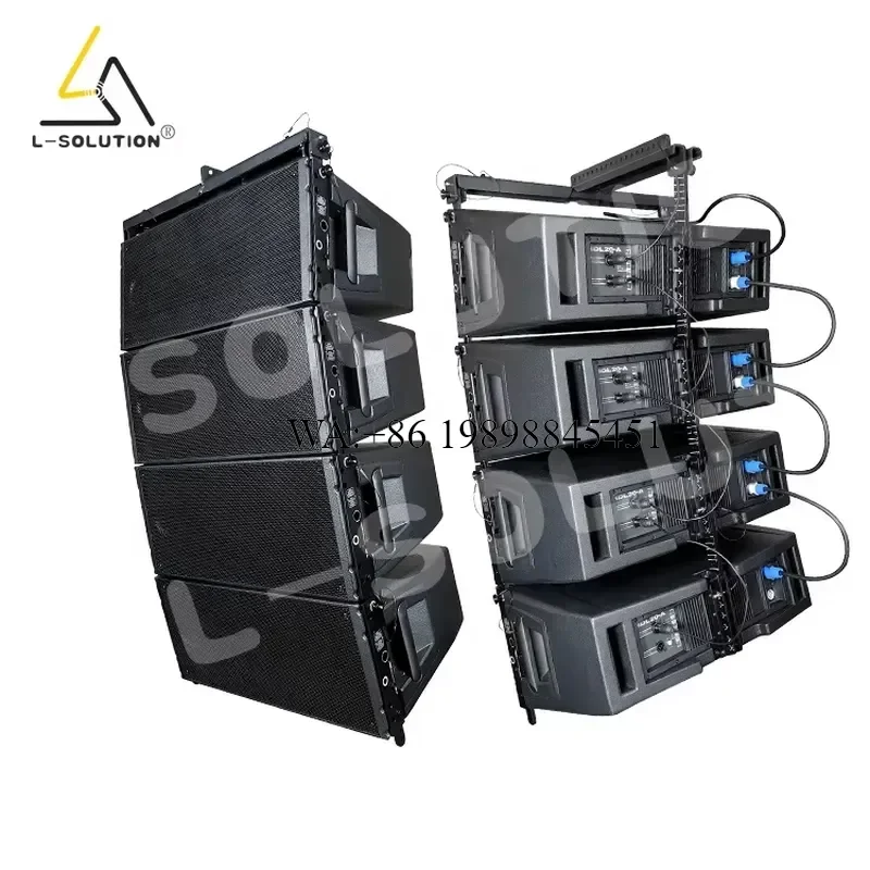 WMWMNU Professional 4-Piece Line Array HDL20 HDL30 9006 Active Dual 10-Inch Neodymium Hi-Res Audio Powered Outdoor Wood