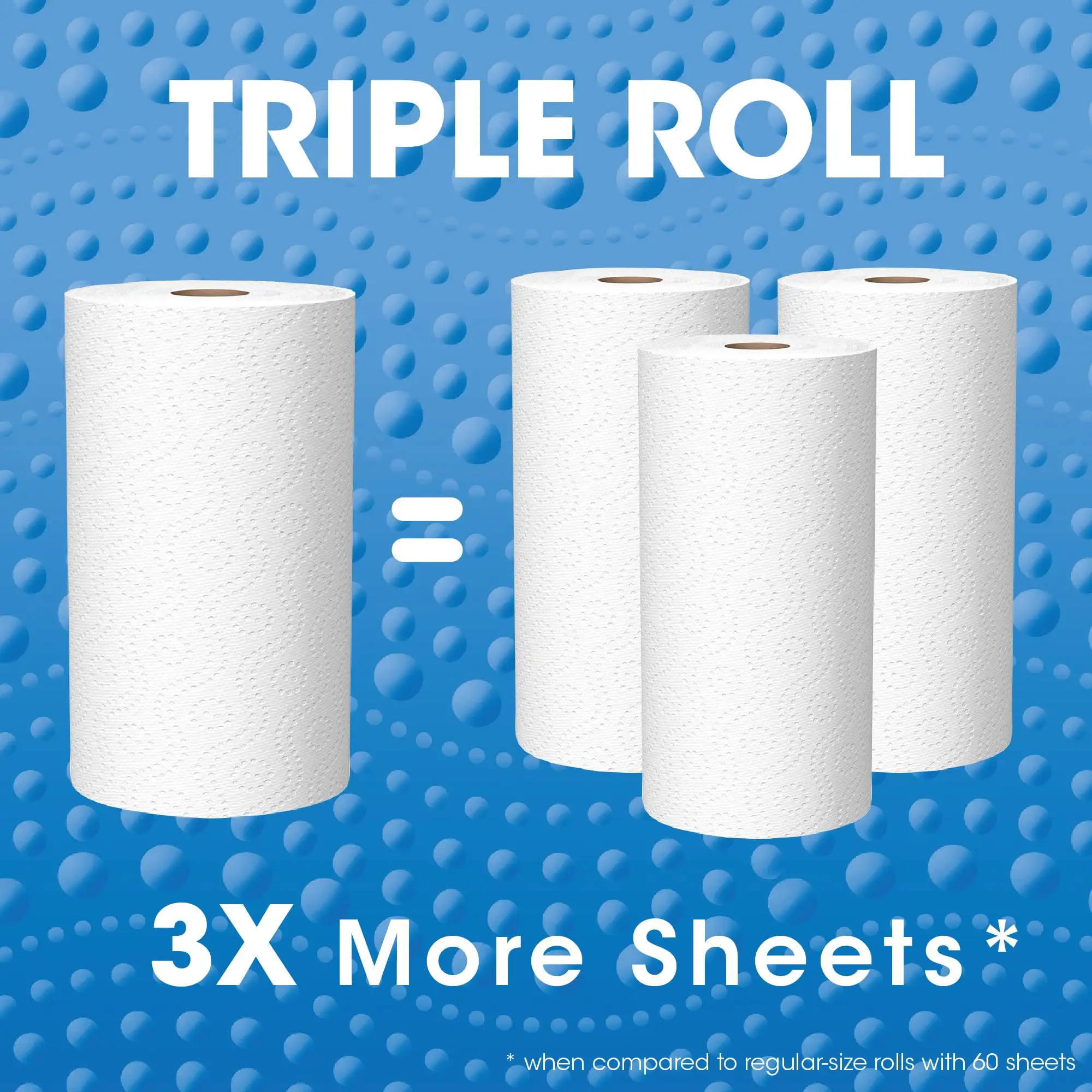 Everyday Strong Paper Towels, Split Sheets, 4 Triple Rolls