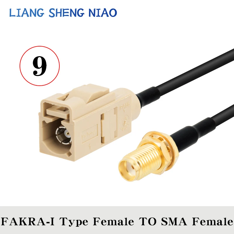 FAKRA I สาย RG174โคแอกเซียลสำหรับรถยนต์วิทยุดาวเทียม GSM 50Ohm โทรศัพท์มือถือสำหรับรถยนต์สายต่อ telematics