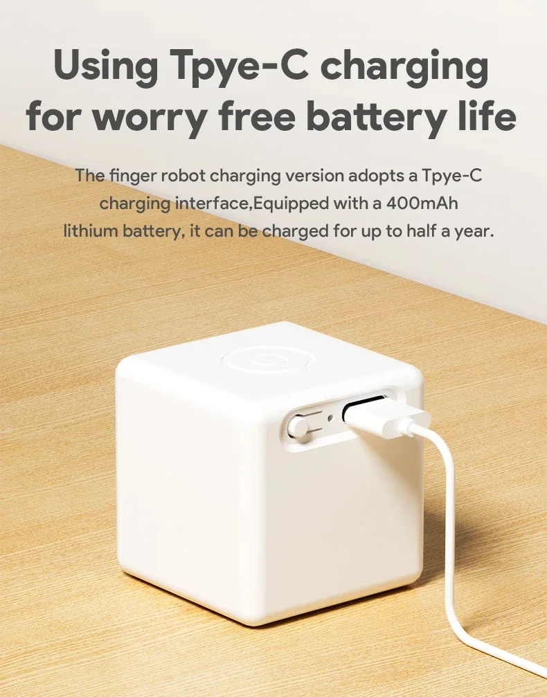 1/3Pcs Tuya Zigbee Smart Tpye-C Rechargeable Touch Fingerbot Plus Robot Button Pusher Arm Switch Support Alexa Google Home Alice