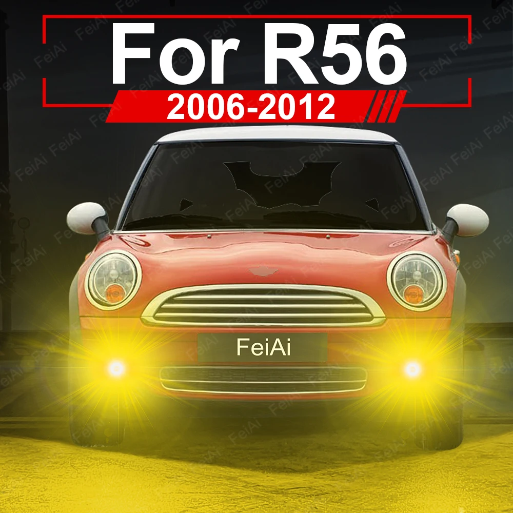 

Светодиодная передняя противотуманная фара для Mini Cooper R56 John Cooper Works 2006, 207 2008 2009 2010 2011 2012, двухцветная светодиодная противотуманная фара желтого цвета