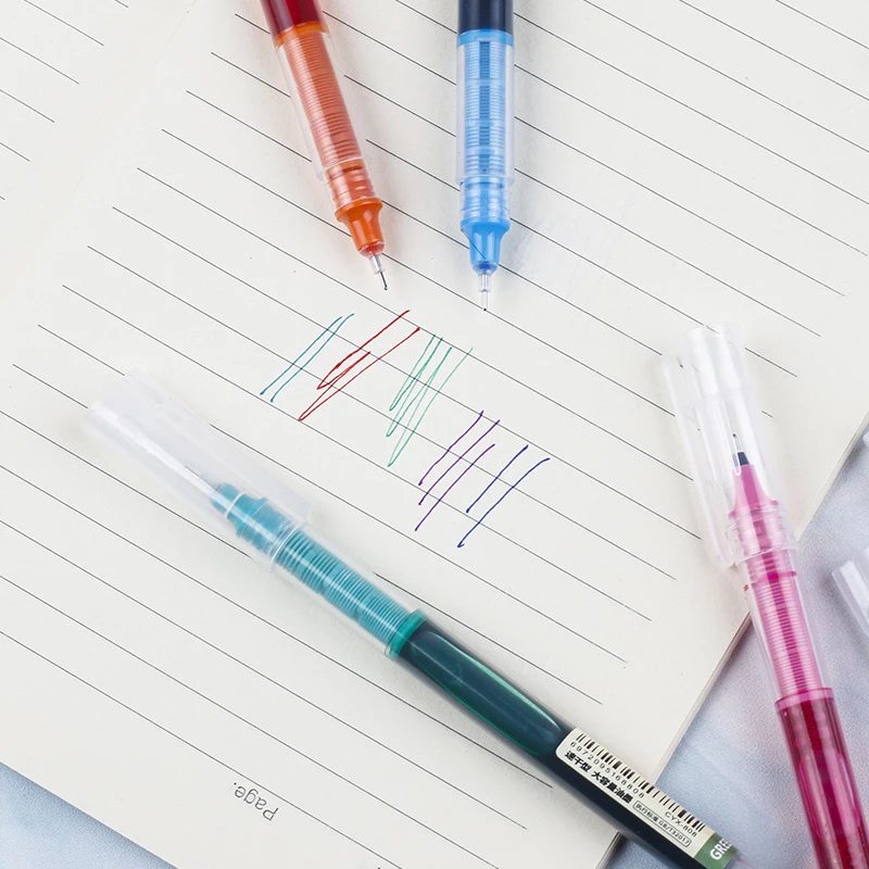 Direct Liquid Quick-drying Roller Pen Neutral Pen Carbon Water Pen Hand Book Color 12 Color 0.5mm Pen Large Capacity