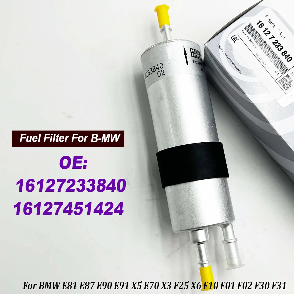 16127233840 Fuel Filter 16127451424 For B-MW E81 E87 E90 E91 X5 E70 X3 F25 X6 F10 F01 F02 F30 F31 High Quality