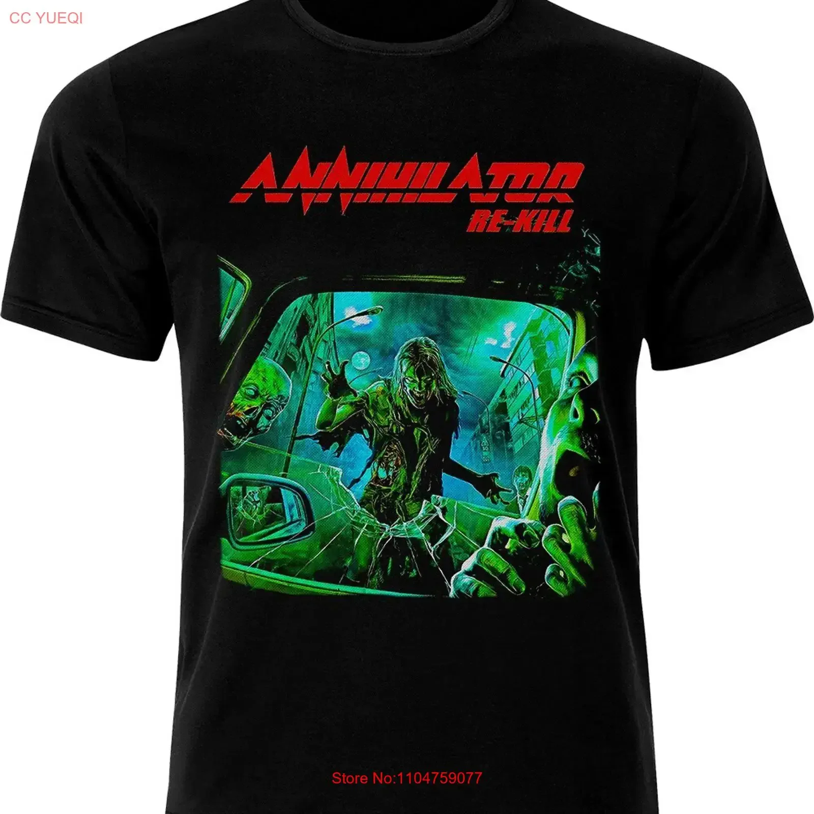 Annihilator Thrash Metal Band DTF Halftone printed T Shirt vintage Washed Versatile Soft Top For Everyday Wear Stretched homme