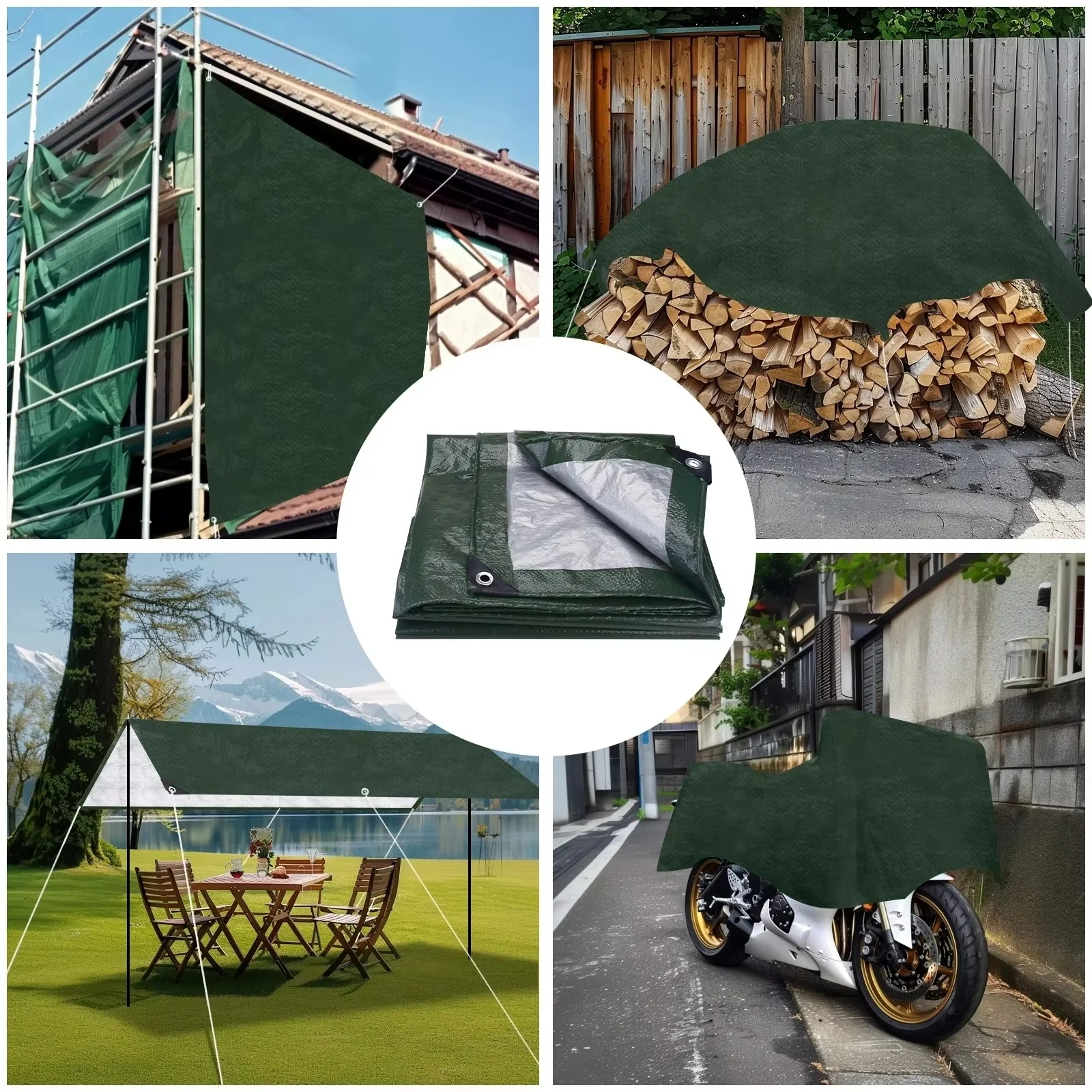 

Massive Tarpaulin , Heavy-Duty 3mx4m/3m Tarp, Rain Cover, Reinforced, Multipurpose for Outdoor Garden, Backyard Awning and Cano