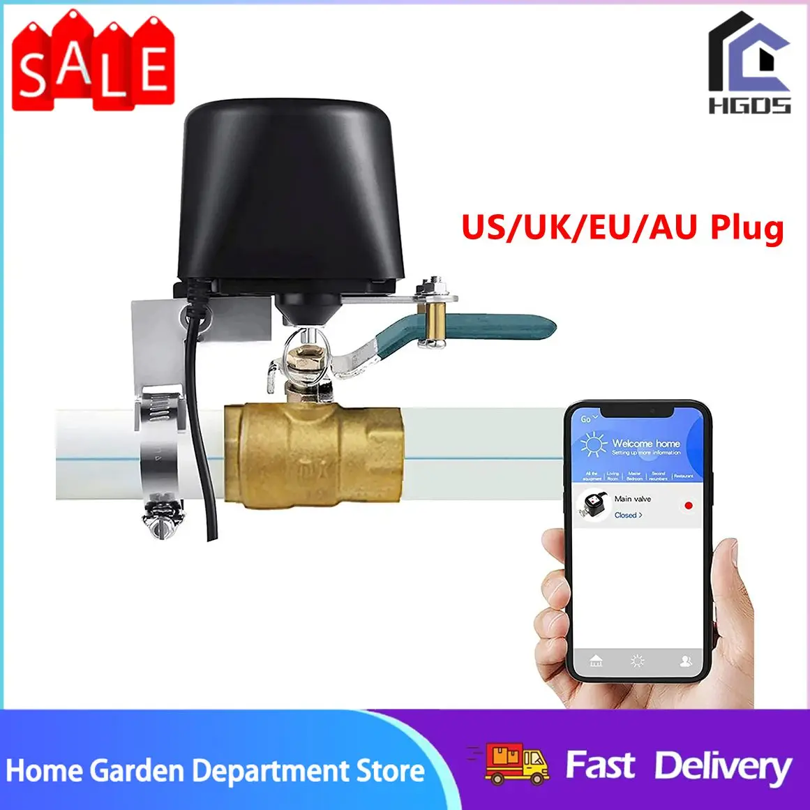 

Управление клапаном Водяной клапан Smart для TUYA WiFi Управление клапаном для домашней автоматизации Дистанционное управление для водяного/газового клапана