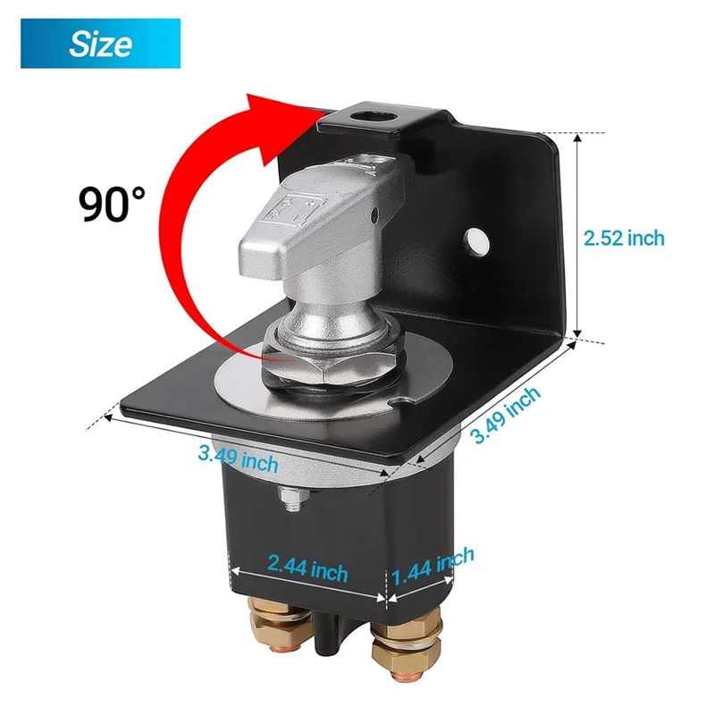 مفتاح فصل البطارية عالي التيار 500 أمبير، مفتاح قطع البطارية 12-36 فولت مع لوحة قفل، استبدال 20247، شاحنة، RV