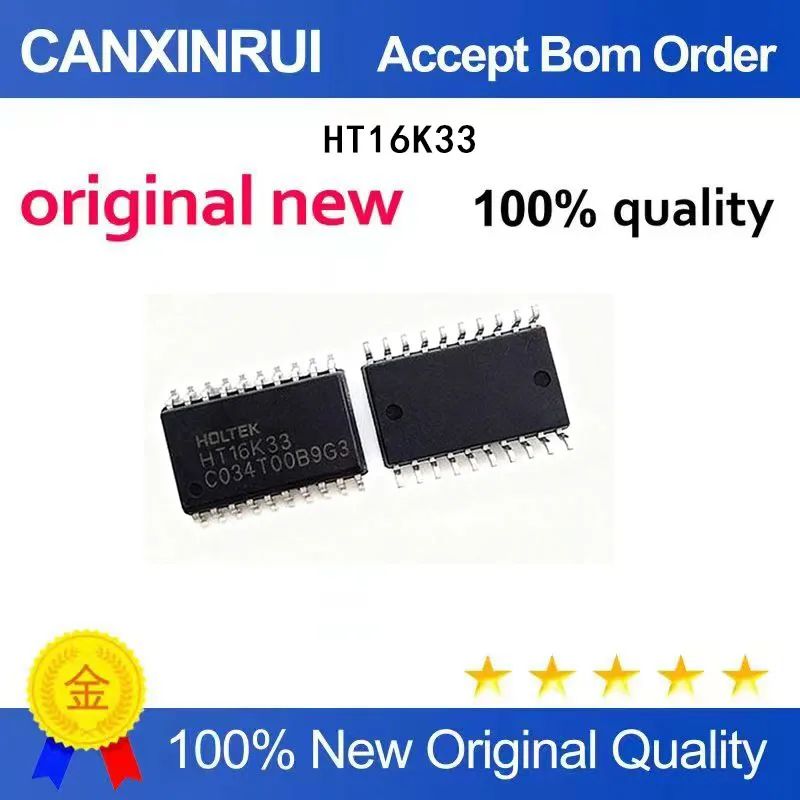 (5-100pieces)Brand New HT16K33 SOP-28 RAM-Mapped 16*8 LED Controller Driver Chip IC