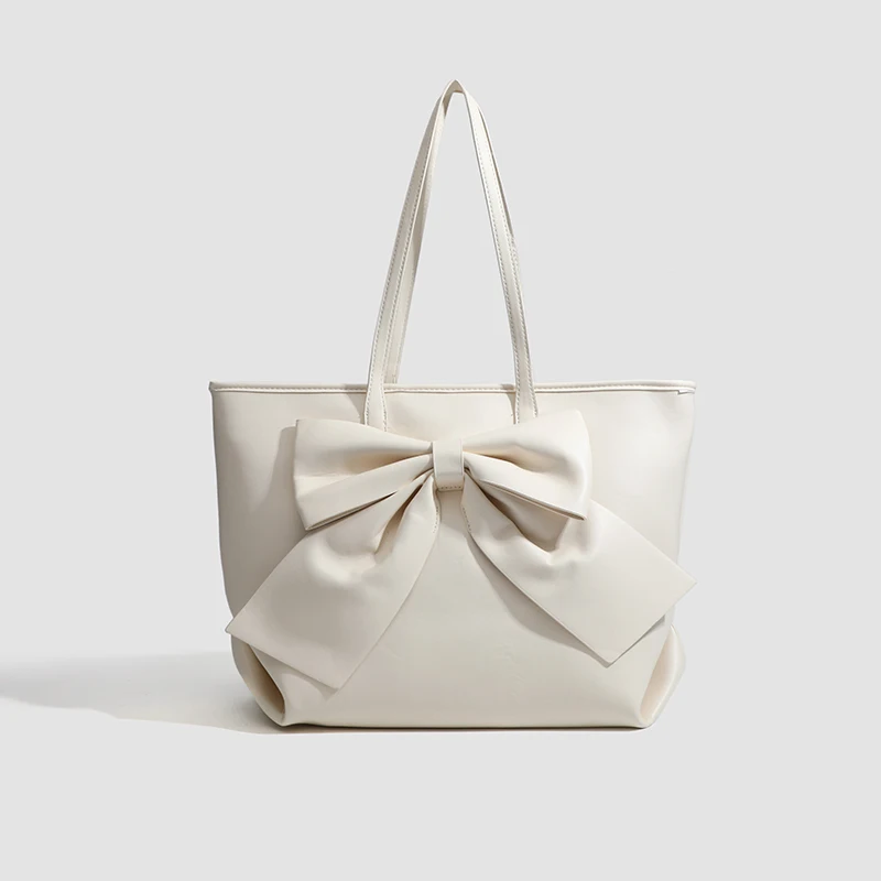 

Сумки-тоут большой емкости для женщин, роскошные дизайнерские сумки, кошельки, новинка 2025 года, модные сумки из искусственной кожи с мягким бантом и украшением под мышками на плечо