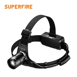 SUPERFIRE HL77-C Zoomable Led Headlamp Powerful Sensor Headlight USB Rechargeable Waterproof 18650 5 Modes Head Flashlight