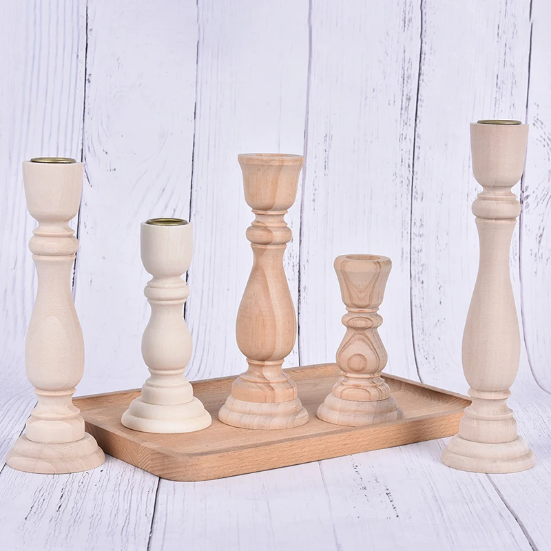 

Candlesticks Holders, Retro Wood Classic Candlesticks Holders Wedding Decoration