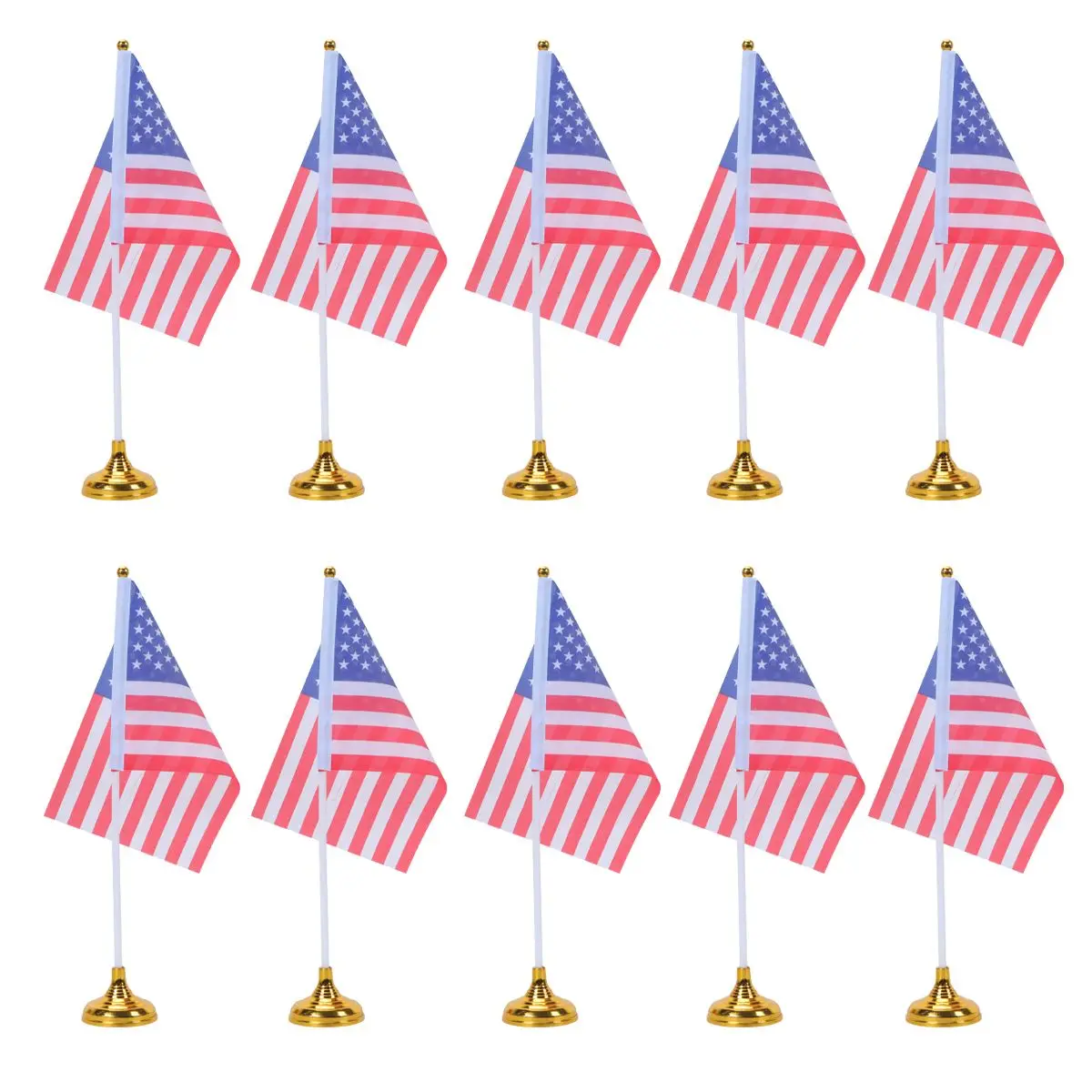 48 Pcs Desk Office Flag Decorations Patriotic Flags Small Mini for National Day