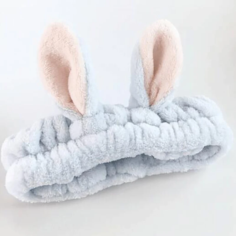 Solid Color Stereo Rabbit Ear Hair Band Hair Accessories Non-slip Face Wash Mask Head Hoop Wash Hair Hoop Head Cover