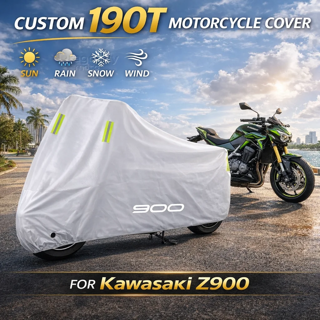 

For KAWASAKI Z900 Z 900 Motorcycle Cover Silver Waterproof UV Rain Dust Sun Outdoor Indoor Protector
