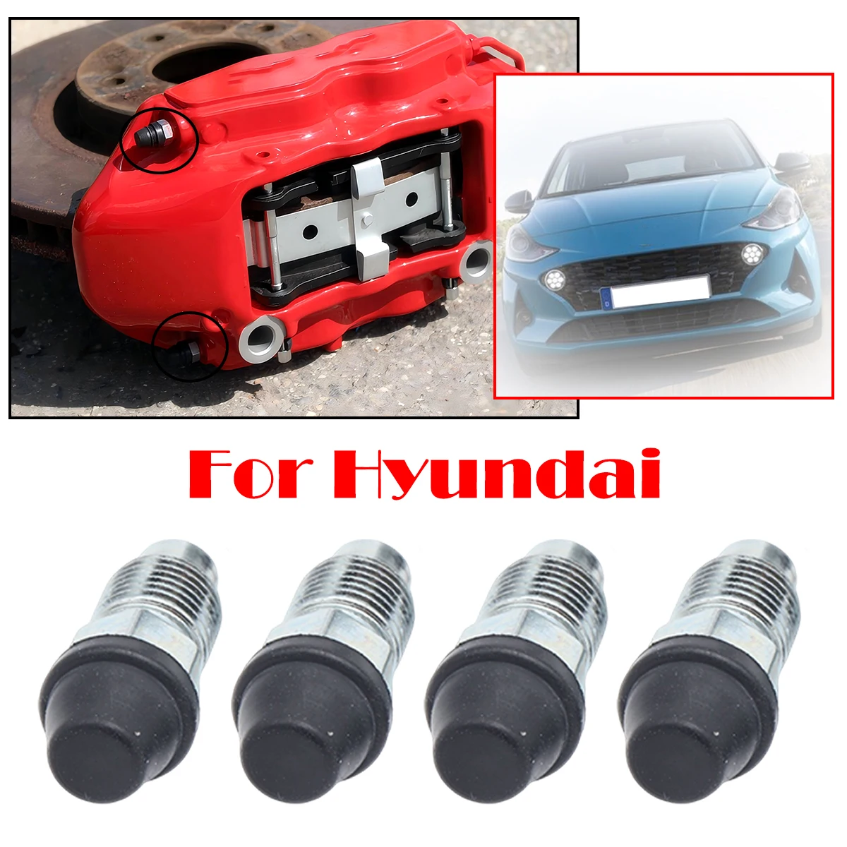 

Car Caliper Bleed Screws Repair Kit For Hyundai Coupe Santa Fe Getz i10 MK1 i20 iX35 Matrix Bleeder Valves with Dust Caps cover