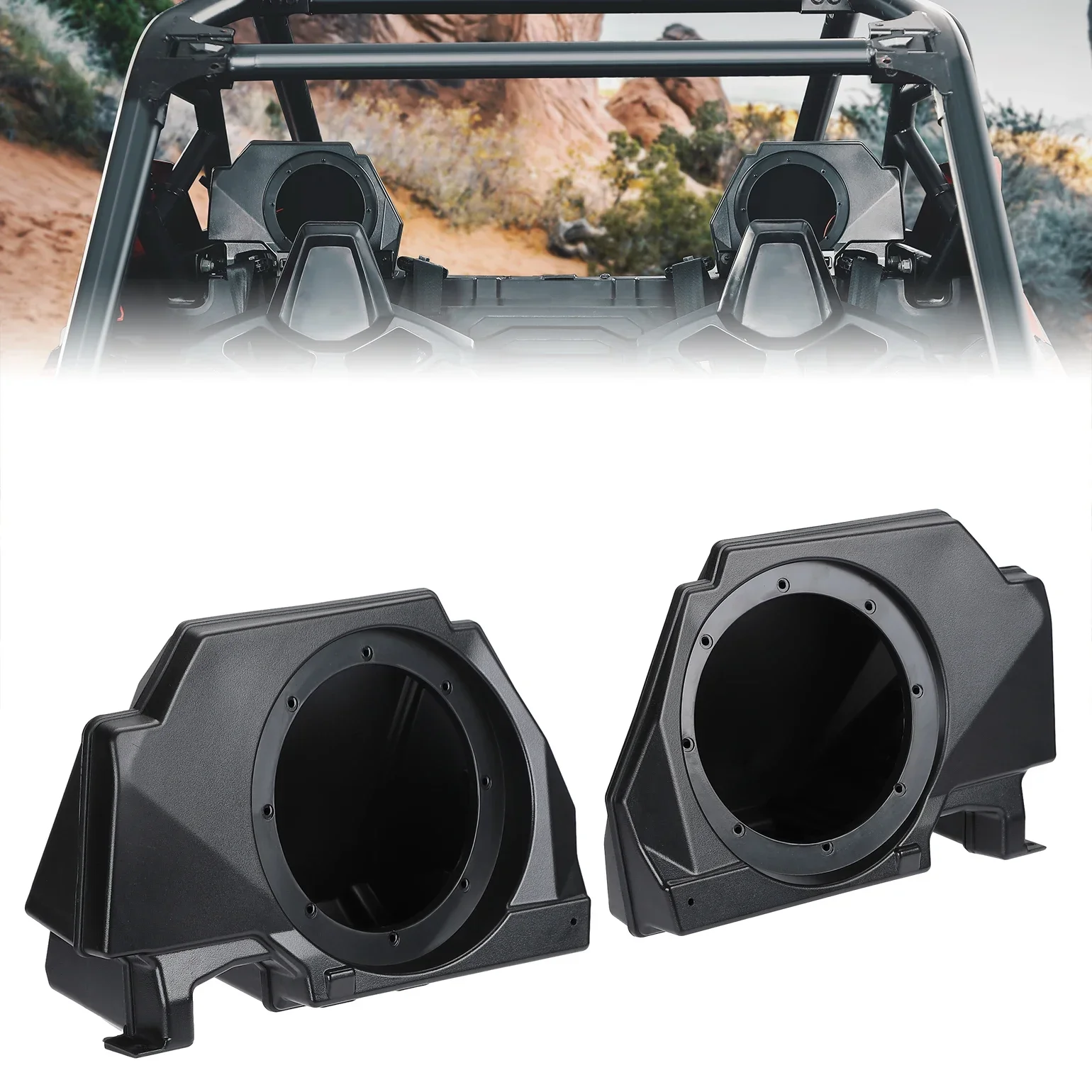 

UTV 6.5 Inches Rear Seat Speaker Pods Mount Compatible with Polaris RZR PRO XP / XP 4 / Turbo R/ Pro R/ Pro R 4 Sport 2020-2024