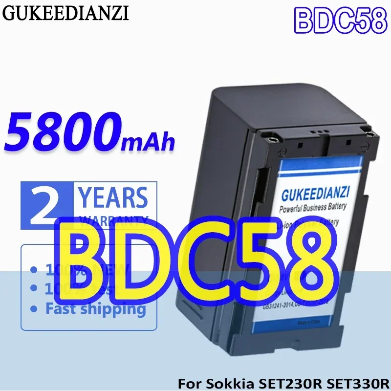 

High Capacity GUKEEDIANZI Battery BDC58 (BDC70 BDC46B) 5800mAh For Sokkia SET230R SET330R SET530R SET630R SET230R3 SET330R3