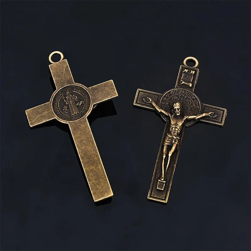 10pcs/Vintage Christian Catholic Porous Connector Virgin Mary Holy Cross Holy Grail Charm DIY Jewelry Craft Accessories