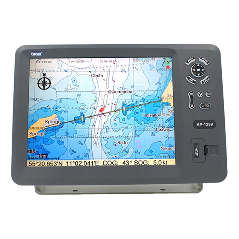 2026 KP-1299 Plotter de Cartas Náuticas GPS Marino de 12 Pulgadas para Navegación, Suministro Esencial para Propietarios de Buques