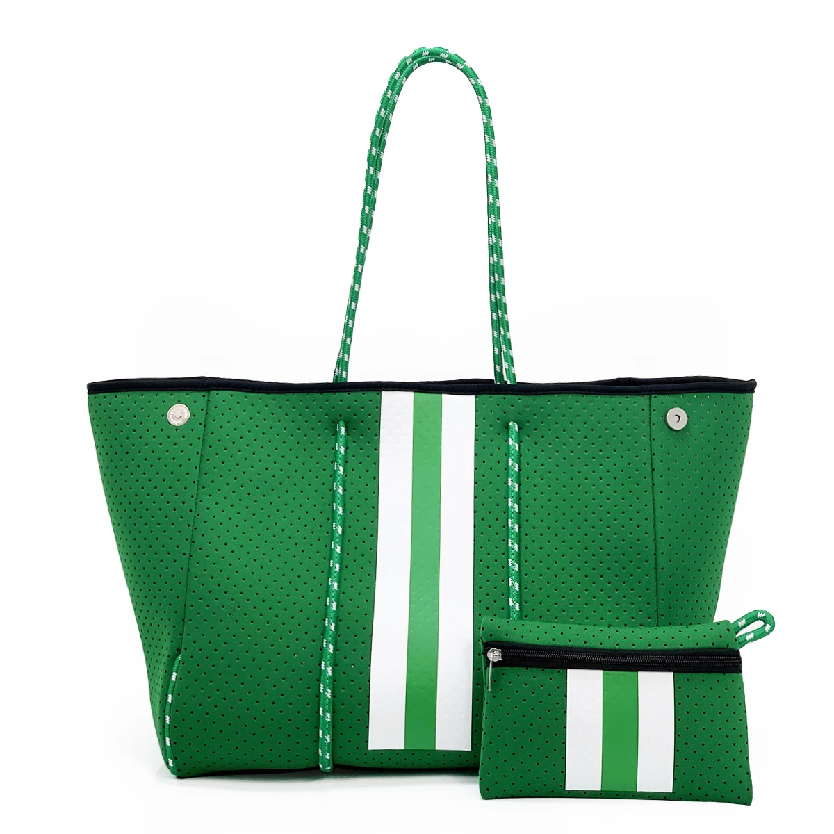 Hot Sale Neoprene Tote Bags Outdoors Gym Bags for Women New Design Neoprene Perforated Beach Tote Bag With Small Purse Handbag