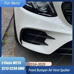 2PCS Car Front Bumper Side Splitter Spoilers For Benz E Class W213 C238 S213 Pre-Facelift AMG 2016-2020 3D Stickers BodyKits