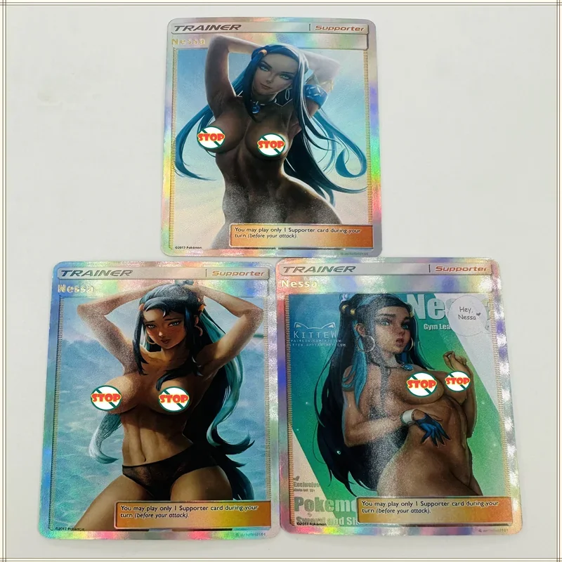 2 Sets 3Pcs/set Homemade Anime Cards Girl Character Series ACG Sexy Nude Cards Kawaii Toys Gifts Games Comics Collection Cards