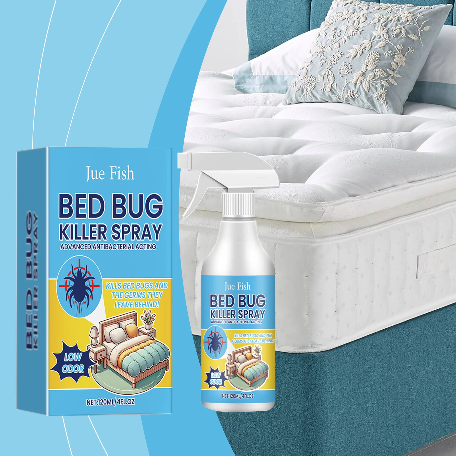 Bedbug Spray - Kills Bedbugs, Eliminates and Prevents Them in Dormitory Beds, Bedrooms, Removes Lice and Mites Spray