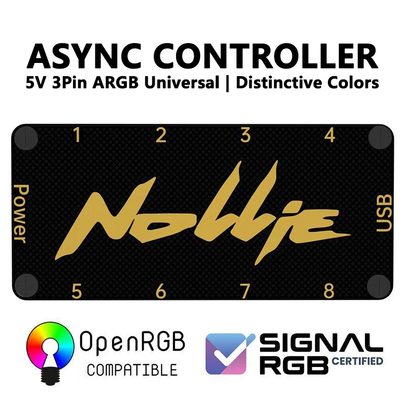 Nollie signalrgb openrgb universal 5v 3pin argb controlador assíncrono hub para computador pc caso ventiladores de refrigeração tira luz