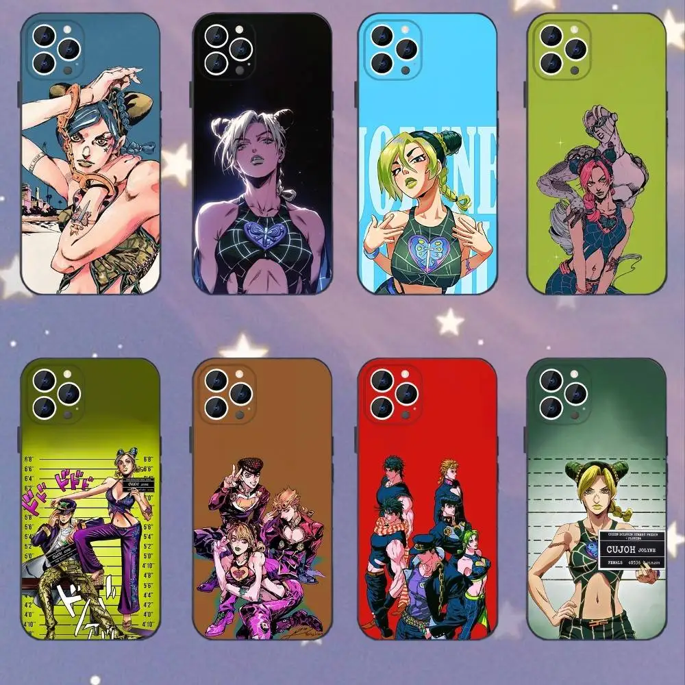 

J-JoJo Jolyne C-Cujoh Phone Case For iPhone 16e,16,15,14,13,12,11,Pro,X,XS,Max,XR,Plus,Mini Soft Black Cover