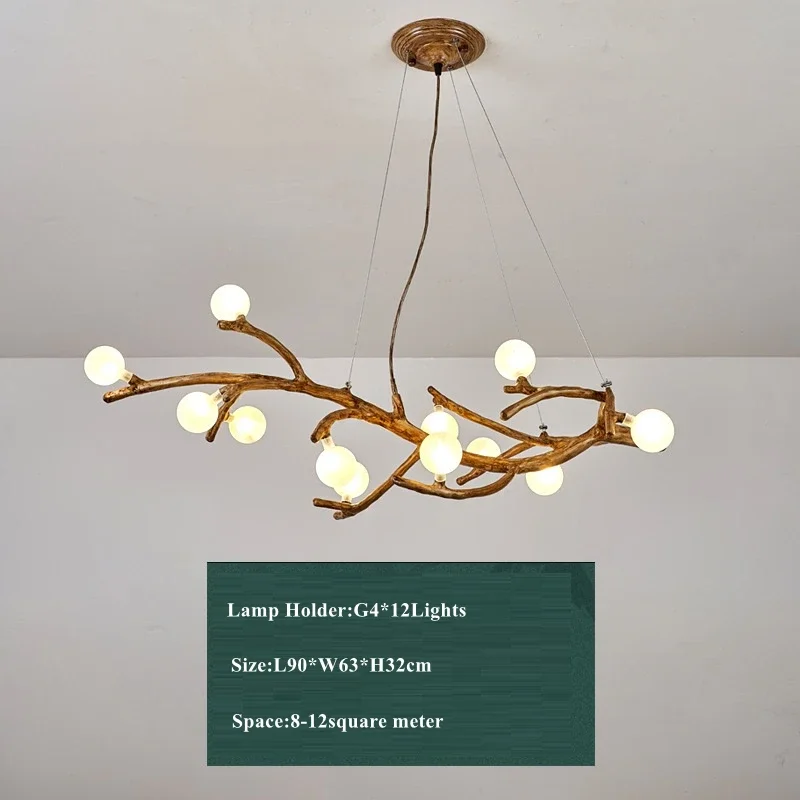 MZISOSOD Vintage Ast Harz LED Kronleuchter 7