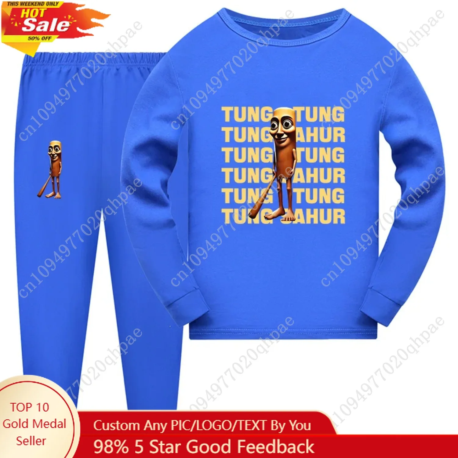 

Tung Tung Tung Sahur Funny Italian Brainrot Meme Pattern Kids Clothes Girls Pajama Set Boys Long Sleeve Pyjamas Sleepwear Suit