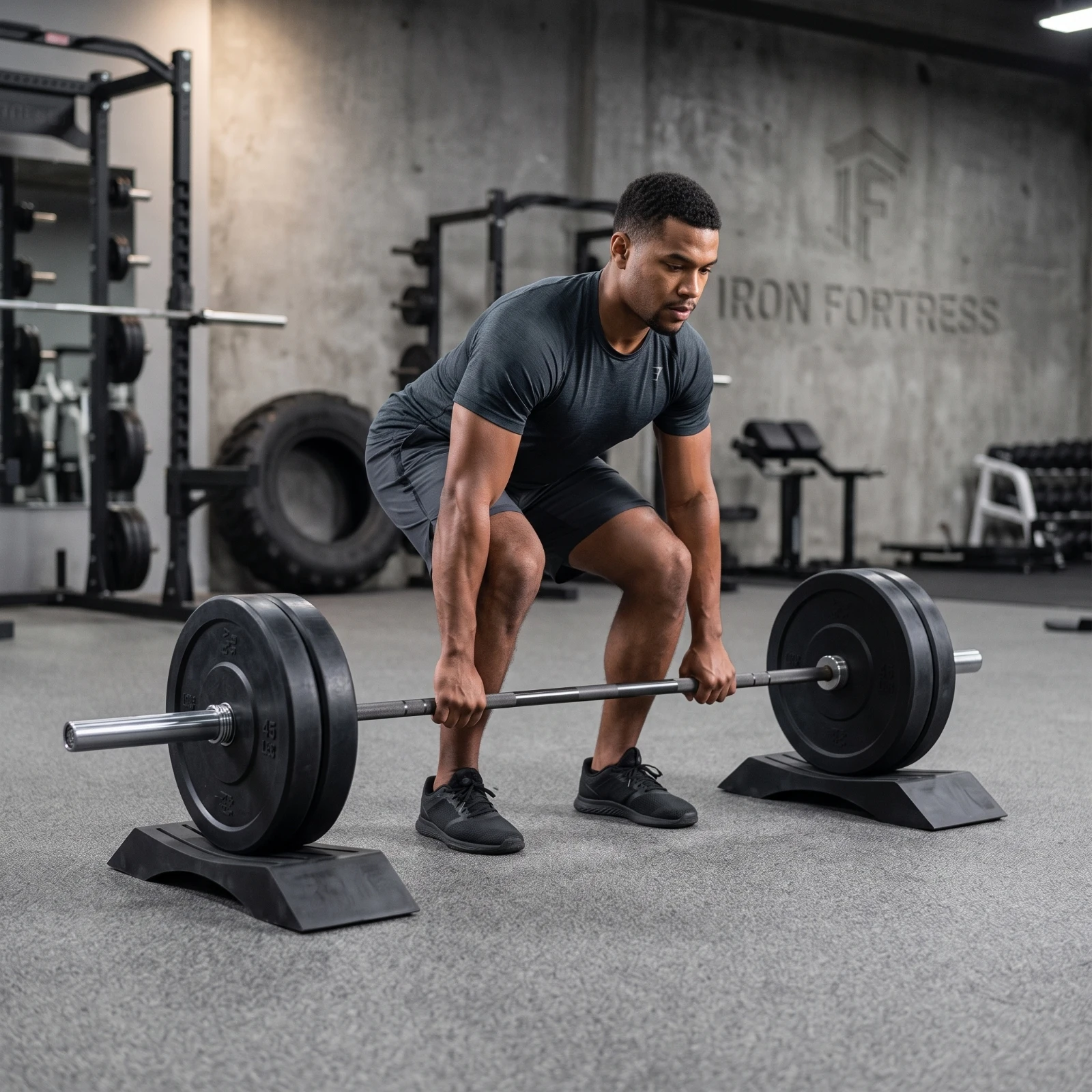 Deadlift Jack Barbell - Deadlift Wedge Stable Deadlift Platform Block