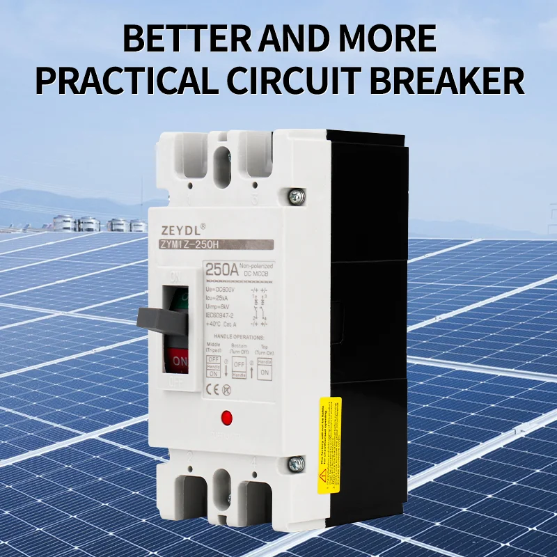 【Solar DC 600V】PV Molded Case Circuit Breaker MCCB 1P/2P for Large Photovoltaic Arrays Overload Protection