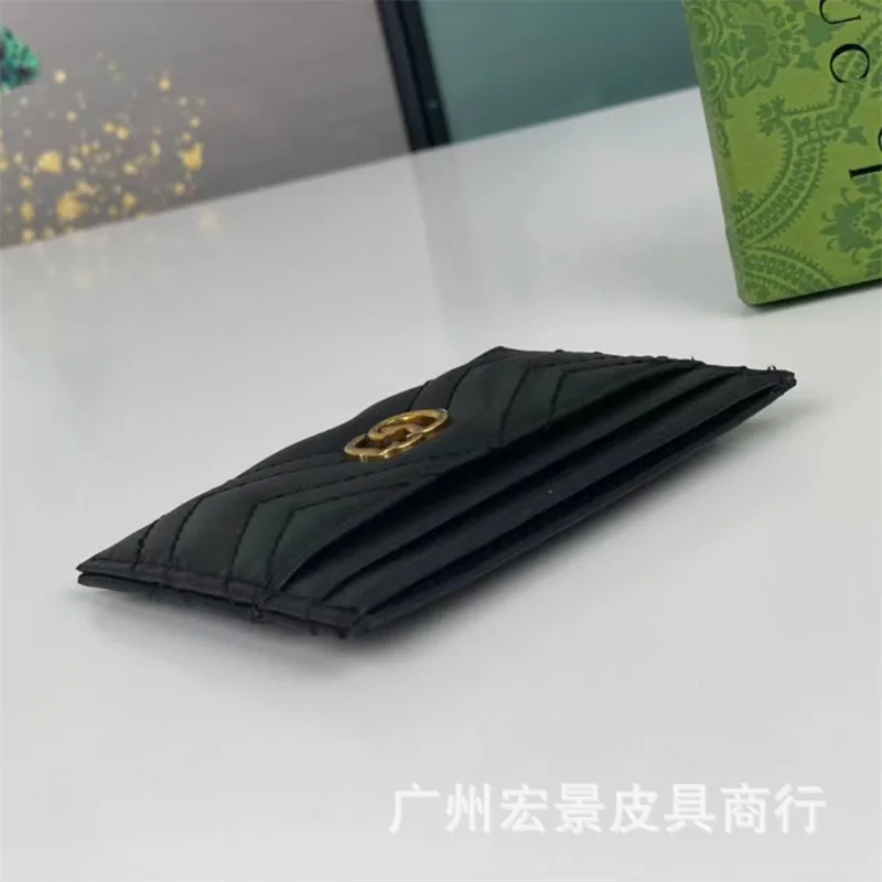 Guangzhou Ladies Card Holder European and American Fashion Genuine LeatherMarmontCard Clamp Coin Purse Card Holder Phy