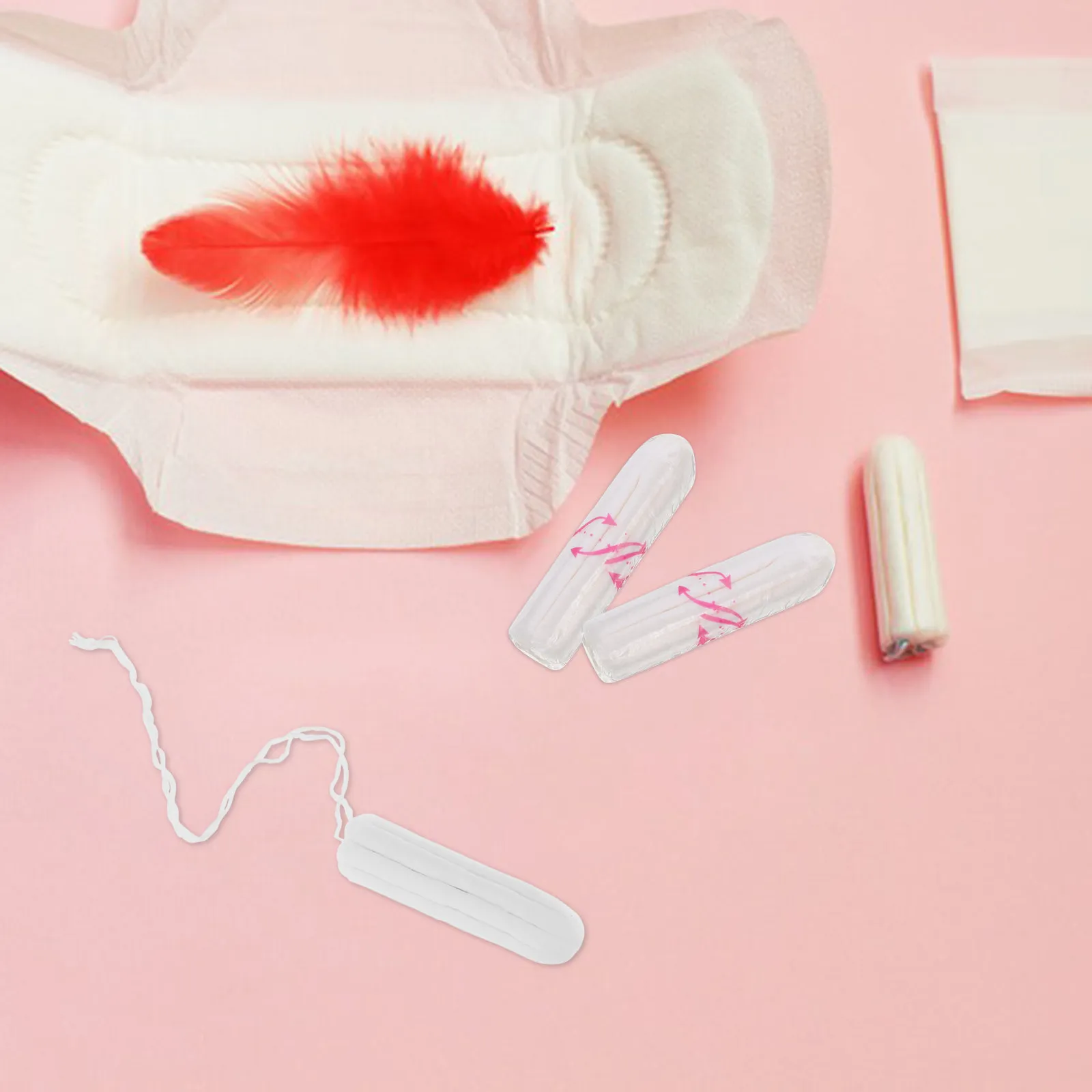 

50Pcs Menstrual Tampon Sanitary Tampon Premium Cotton Finger Push- Leak Proof Breathable Light Weight Period Care Women