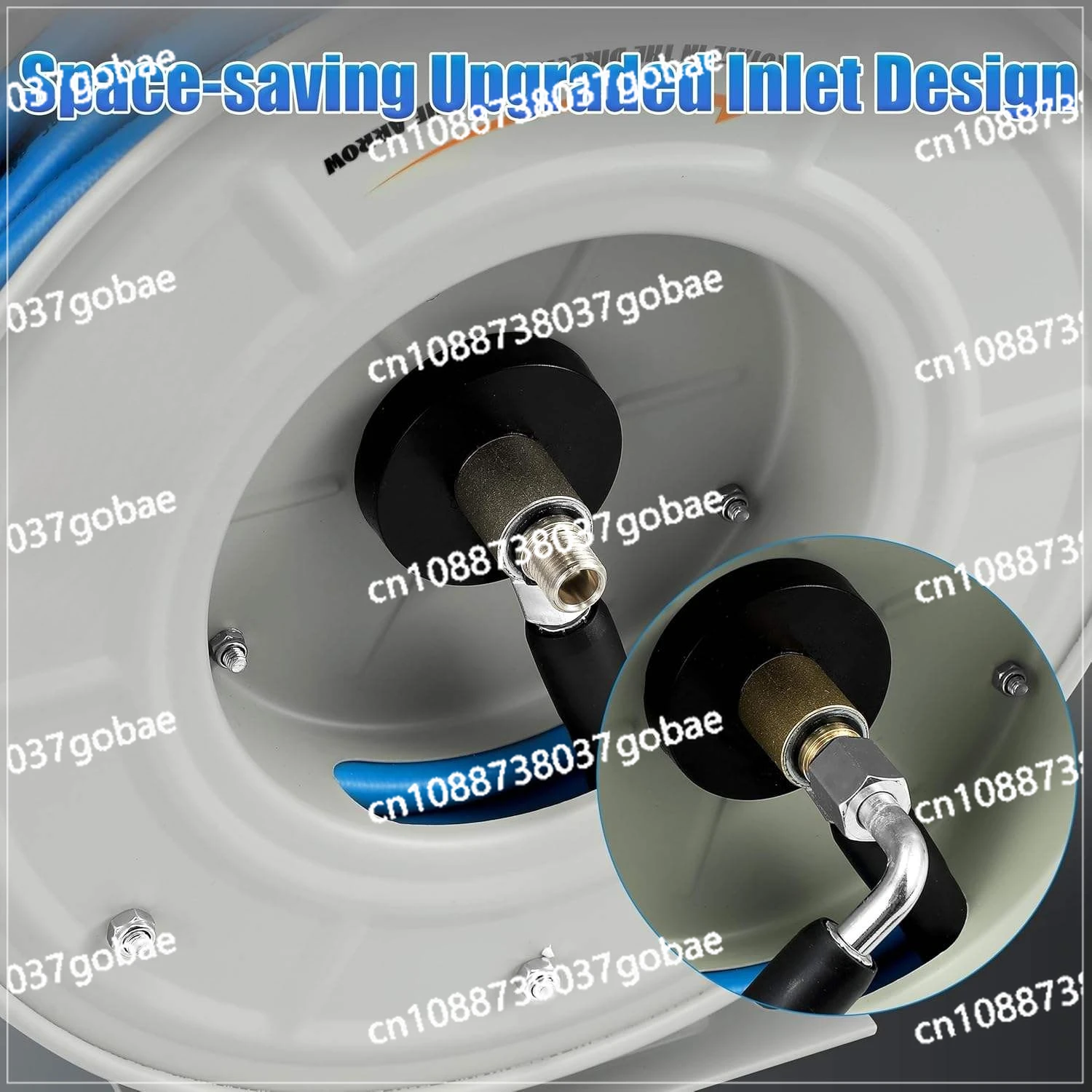 Telescopic Pressure Washer Hose Reel 1/4 60ft Heavy Duty Automatic Rewind Hose Reel with Hose