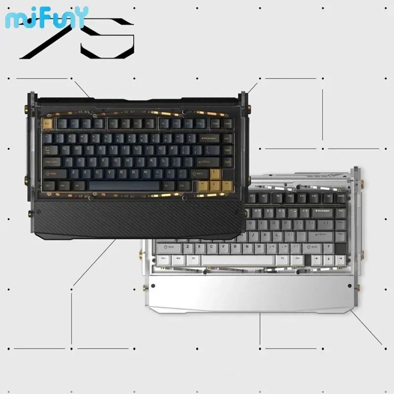 

MiFuny BD75 Wireless Mechanical Keyboard Bluetooth Aluminum Alloy Customized Hot Swap RGB Backlit 81 Keys Esports Game Keyboards