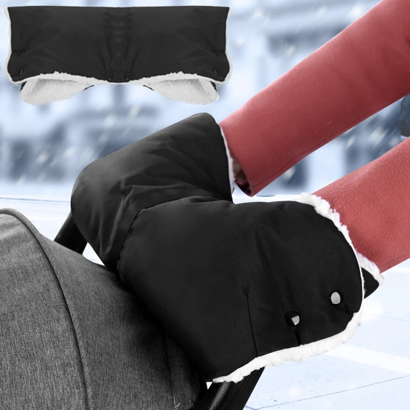 Gants de poussette chauds d'hiver universels, 1 pièce, coupe-vent, pour nouveau-né, chaise de poussée, accessoires de poussette, gants de guidon