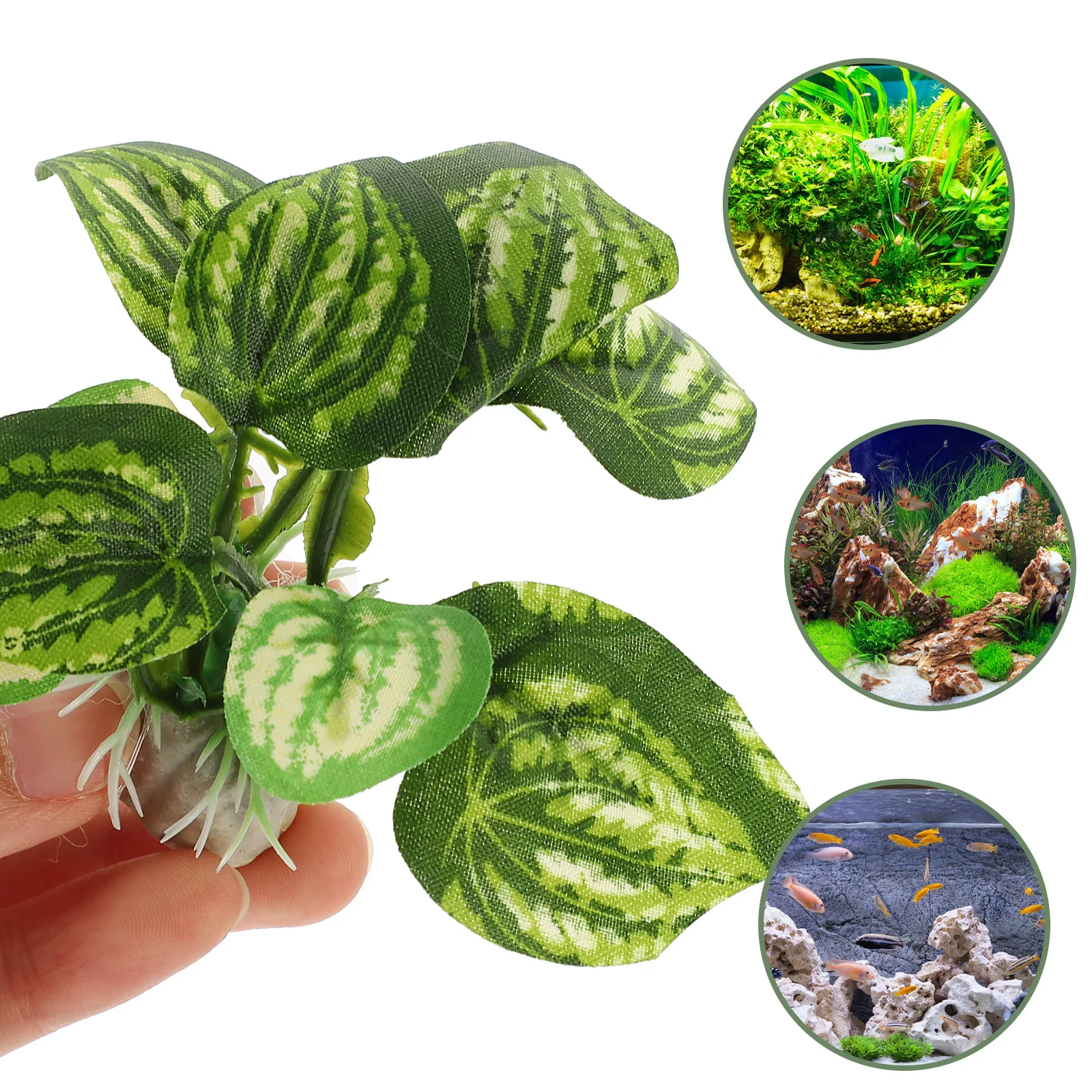 

1 set 1 Set Of Waterproof Aquarium Plants Decor For Fish Tank Reptile Cage Shrimp Hideout Cave Aquatic Landscape Decors