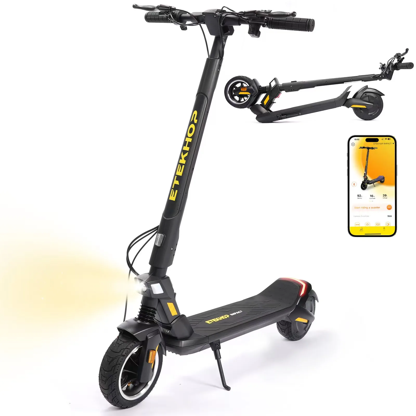 SUNNIGOO ETEKHOP Electric Bike, 450W Motor, 36V 15Ah Samsung Battery, 30-Mile Range, 25km/h Speed, LED Bluetooth Display with App/NFC, 100kg Capacity, Overheat & Short Circuit Protection