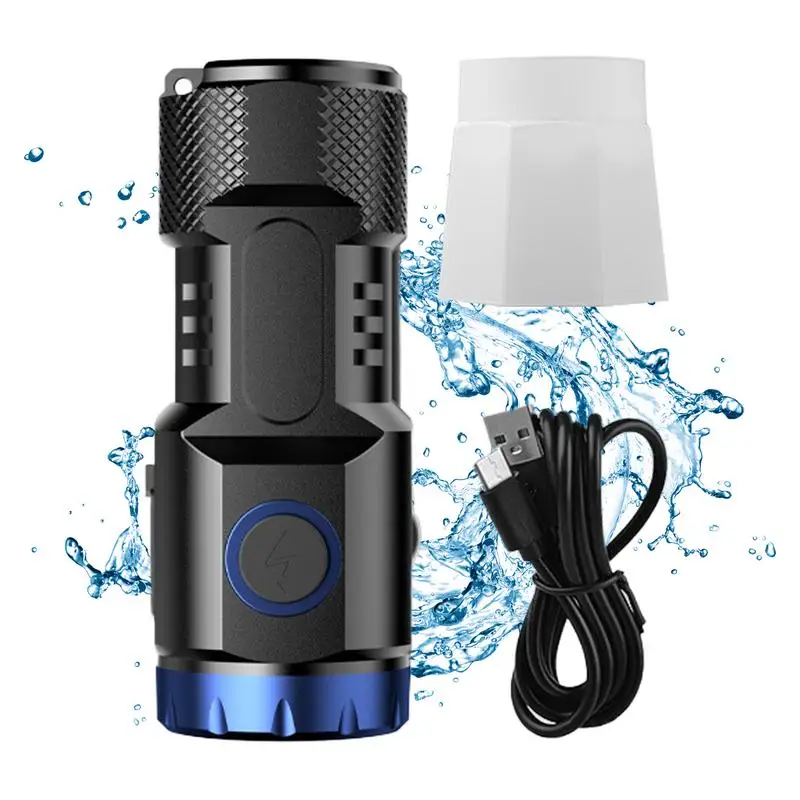 USB rechargeable mini Flashlights Powerful Multiple Modes LED Handheld Torches Flashlight with Clip Portable Pocket Flash Light
