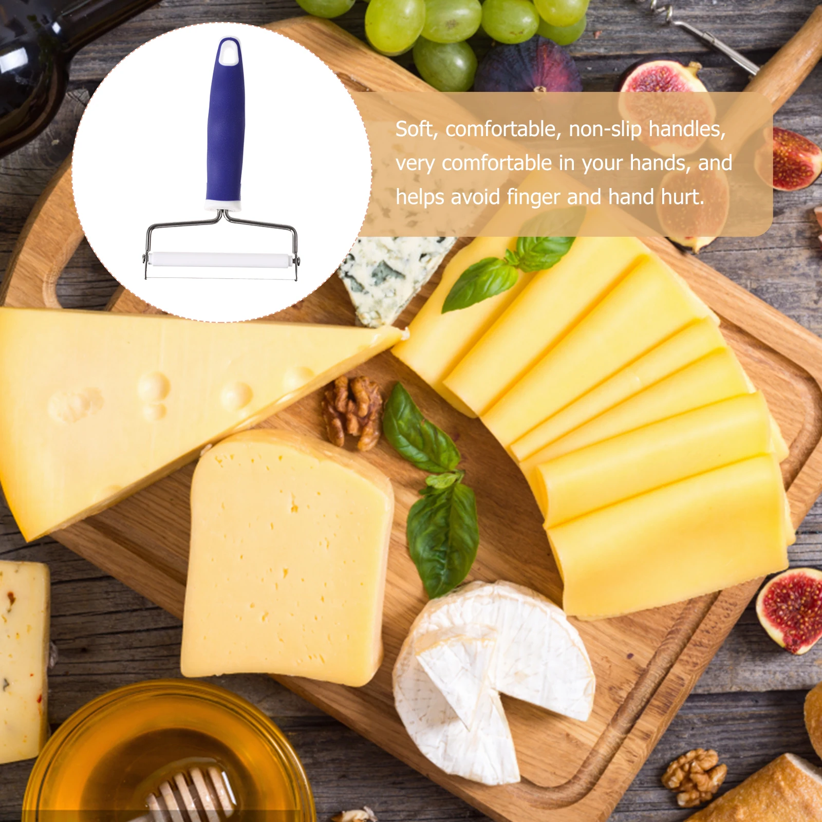 

Cheese Cutter Stainless Steel Smooth Blade Plastic Handle Butter Slicer Efficient Kitchen Gadget Space Saving Hanging Hole