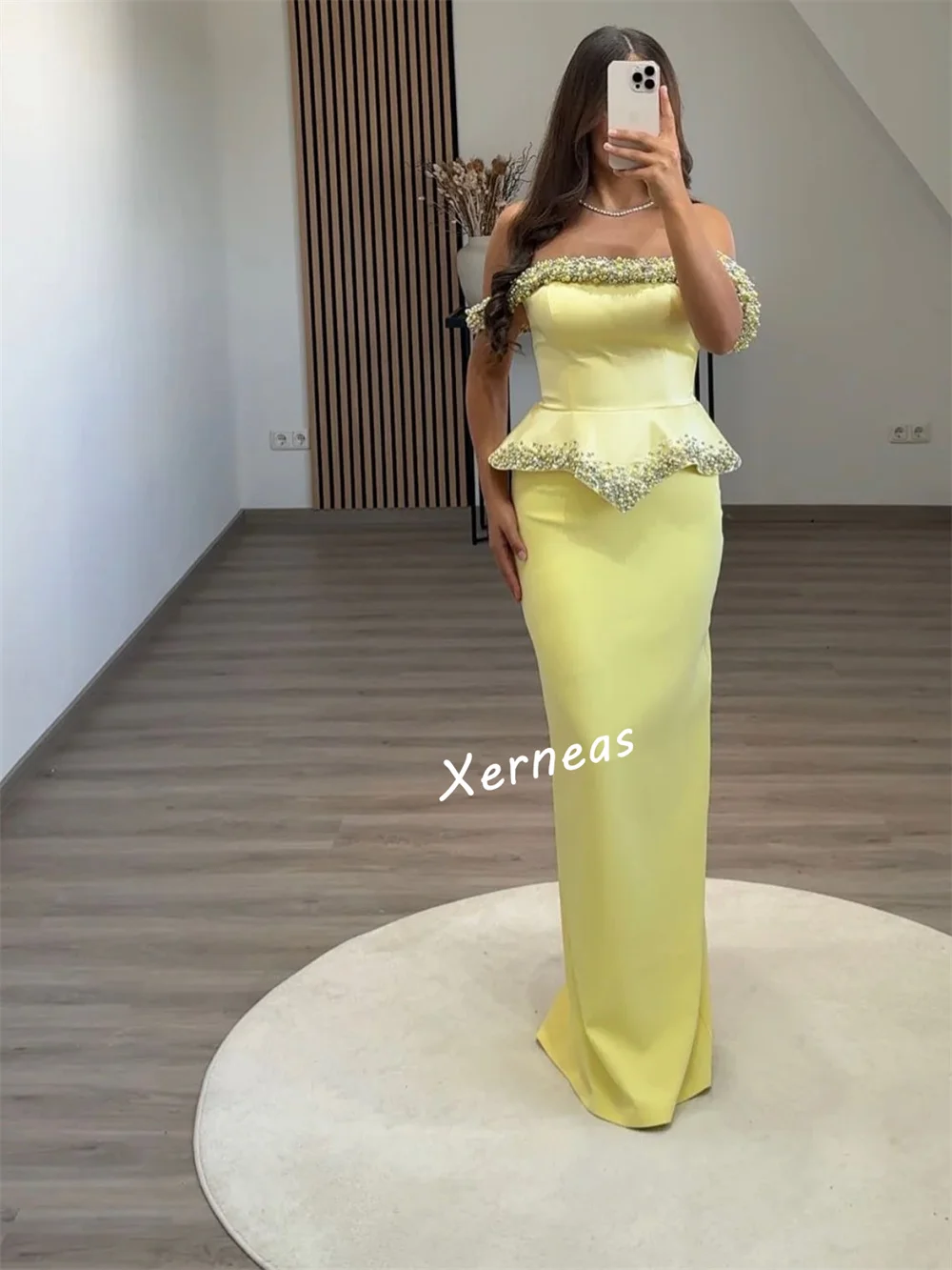 تخصيص جيرسي الديكور غمد خارج على الكتف فساتين طويلة مناسبة مخصصة المرأة الفاخرة مساء حزب ثوب التألق مثير