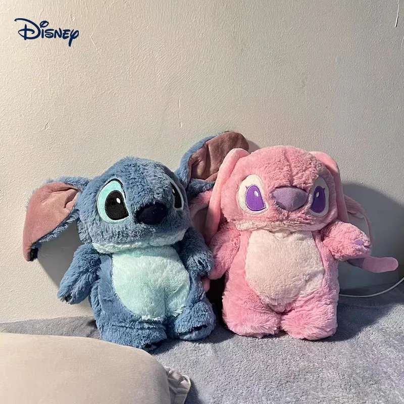 

30cm Disney Stitch Plush Hand Warm Bottle Soft Kawaii Angel Lotso Winter Portable Hot Water Bottles Student Christmas Gift