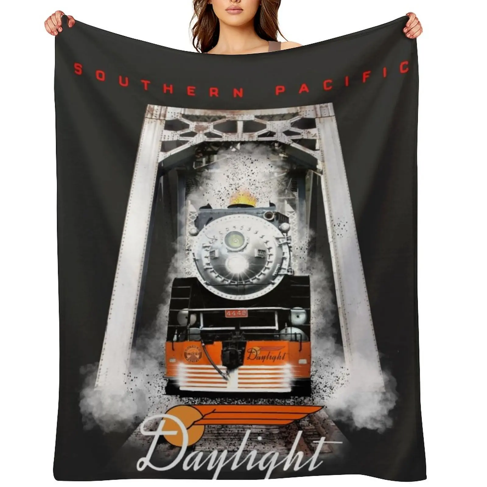 

The Legendary Southern Pacific 4449 Daylight Steam Locomotive by Motormaniac Throw Blanket funny gift Blankets