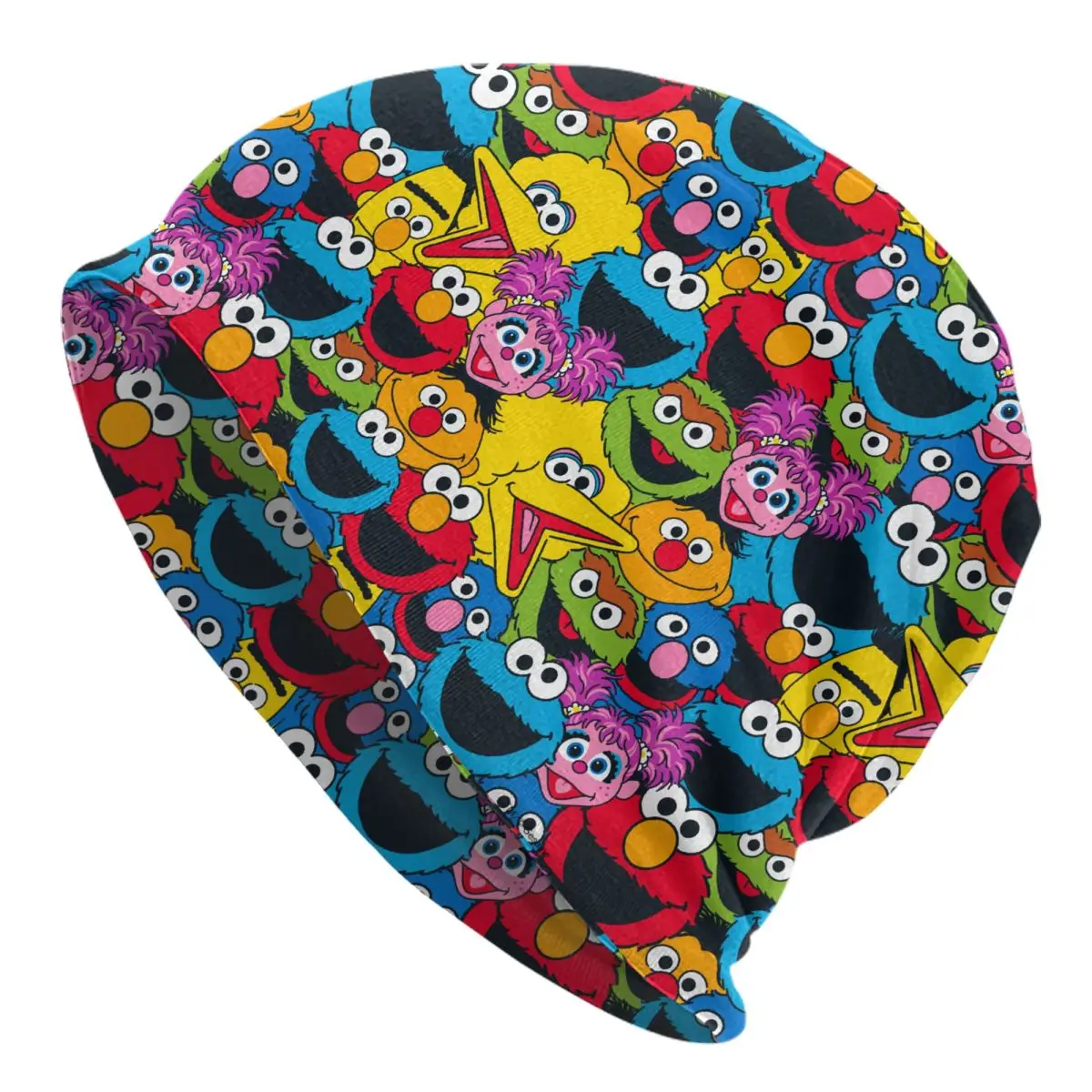 Sesame Street Crew Pattern Cookie Monster Skullies Beanies Hats Casual Unisex Outdoor Cap Warm Dual-use Bonnet Hats