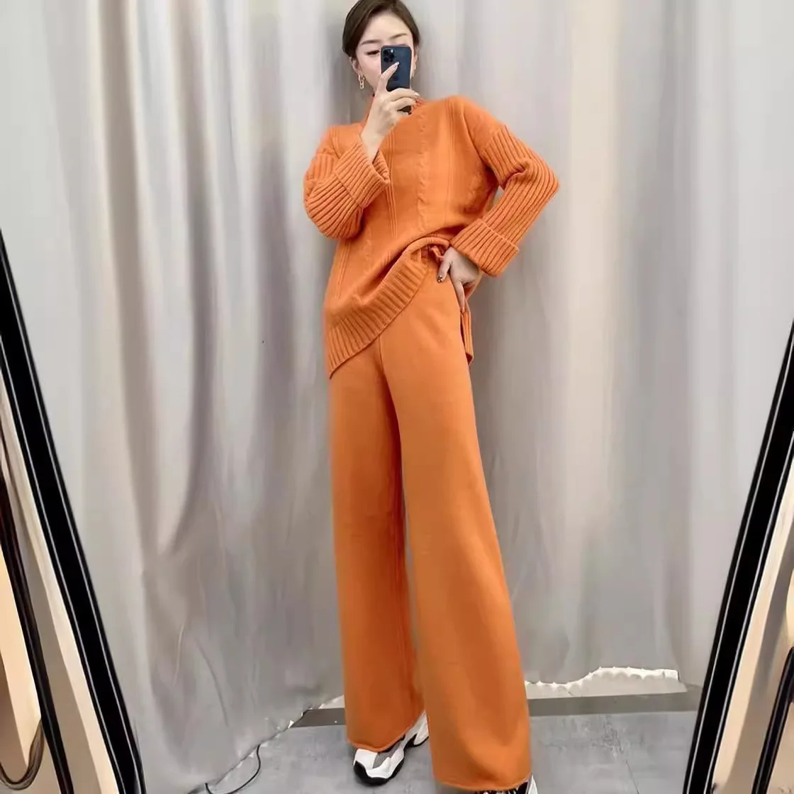 blue-thick-needle-sweater-wide-leg-pants-for-women-european-goods-2023-autumn-and-winter-new-fashion-anti-aging-knitted