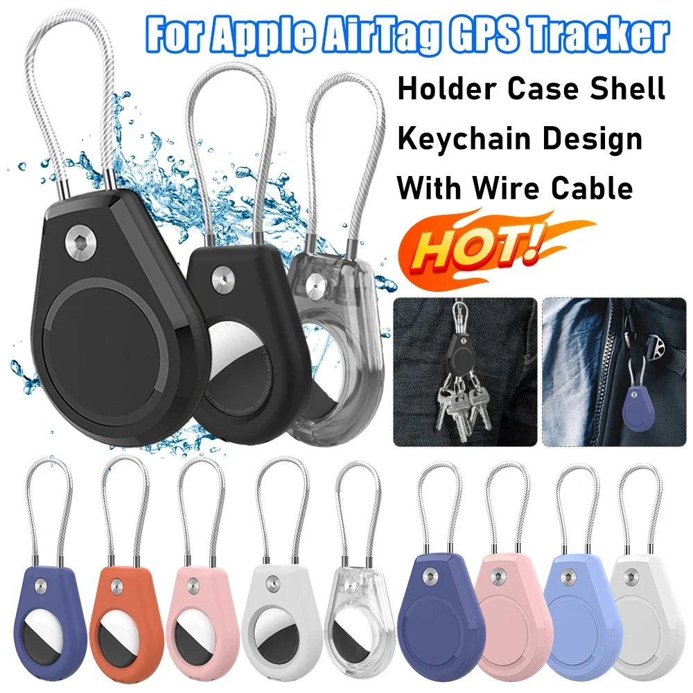 

Чехол-держатель для Apple AirTag с проводом, брелок для ключей, защитный чехол для трекера с защитой от потери, чехол для багажа, рюкзака, ключей