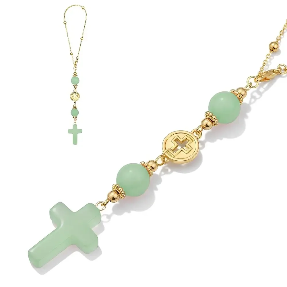 

Crystal Cross Car Charm for Rearview Mirror, Car Mirror Hanging Accessories, Christian Cross Car Decor Ornament, Cute Car Cha