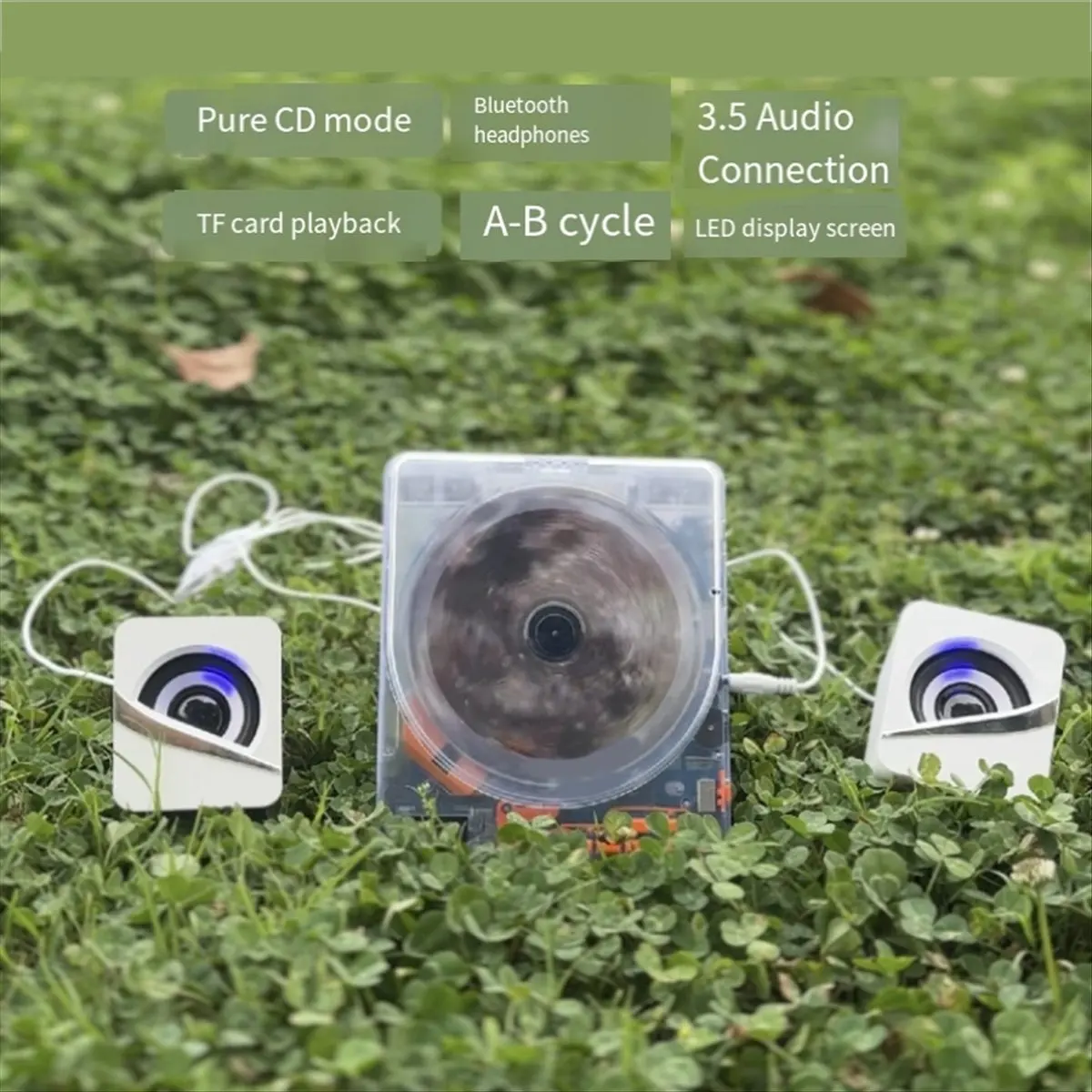 

(Идея подарка) Прозрачный портативный CD-плеер для изучения английского языка, проигрыватель CD-дисков, MP3-плеер, музыкальный CD-плеер, прозрачный дизайн.